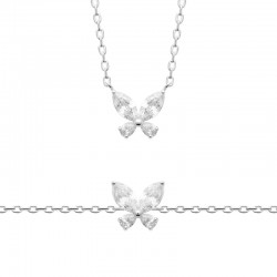 Collier argent zirconium...