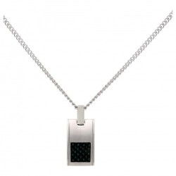 Collier acier CARBONE NOIR...