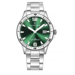 Montre acier fond vert...