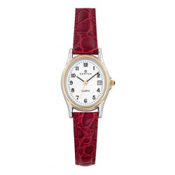 Montre cuir rouge fond...