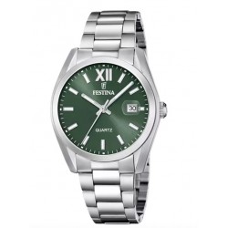 Montre acier cadran vert...