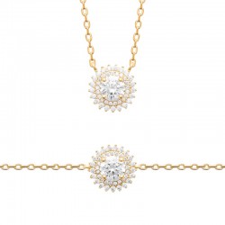 Collier plaqué zirconium...