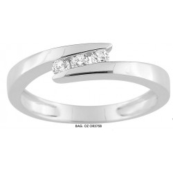 Bague or 375 zirconium gris...