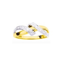 Bague or 375 zirconium jaune