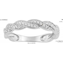 Bague or 375 zirconium gris