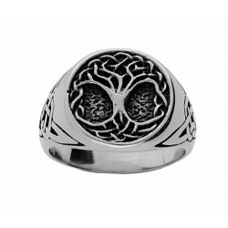 Bague acier PATINÉ RONDE...