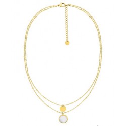 Collier acier doré double...
