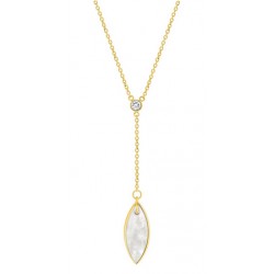 Collier acier doré nacre...