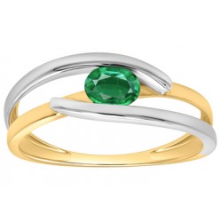 Bague or 375 émeraude 9K...